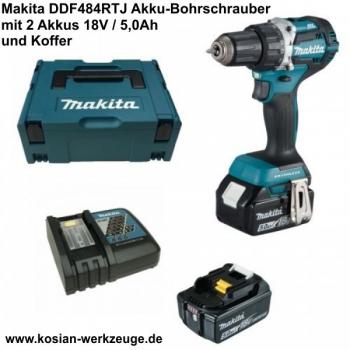 Makita Akku-Schrauber DDF484RTJ inkl. 2x 5Ah Akku + Ladegerät